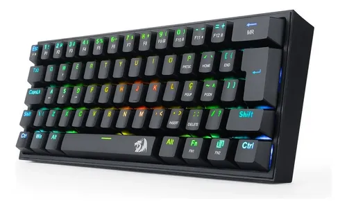 Teclado Redragon Fizz QWERTY Redragon Brown português Brasil cor ...