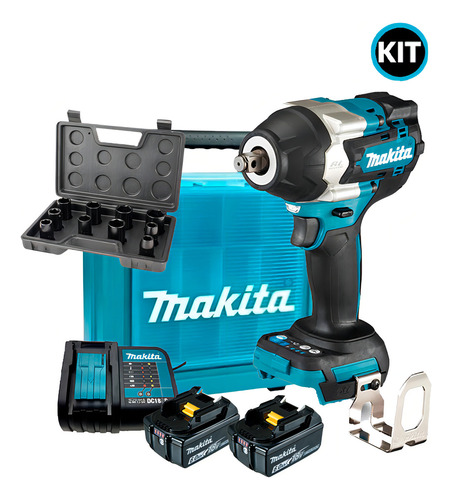 Llave de impacto Makita de 2 barras, 6 A, Dtw700, 1/2, + Jog Soq