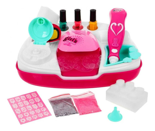 Set Secador Decorador Uñas Juguete Niñas Manicure Pedicure