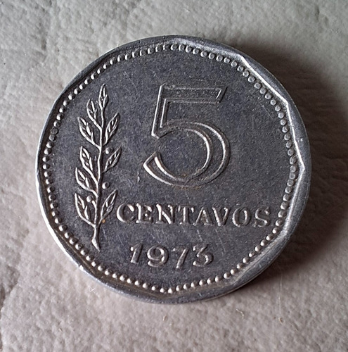 Moneda Argentina 5 Centavos 1973. Usado. Excelente (Usado)