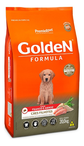 Golden Formula Cães Filhotes Frango E Arroz 20kg