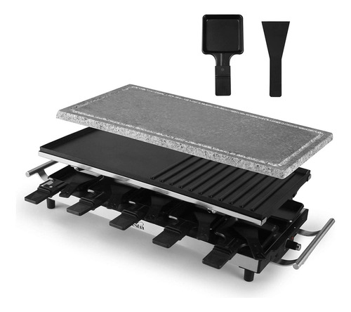 Raclette elétrica Arestia, aço inoxidável, grande, 1500w