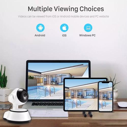 Câmera Sem Fio Inteligente Hd Interna V380 Wifi De 2 Mp Com