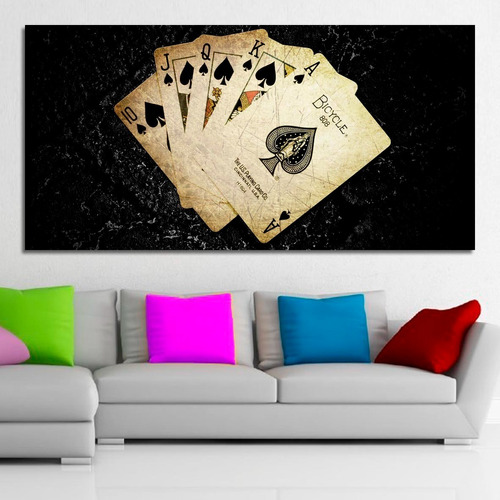 Cuadro Decorativo Cartas Poker As (120 X 60 Cm)