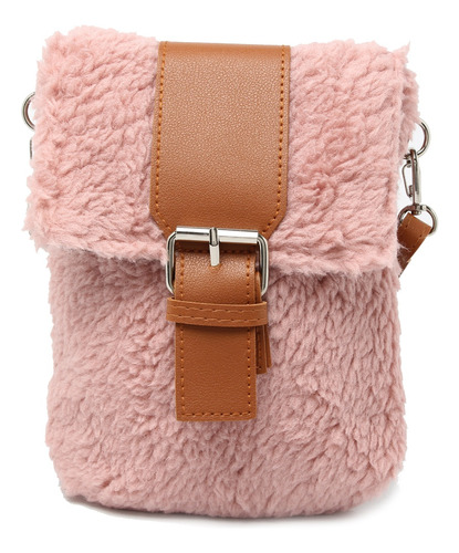 Phone Bag Porta Celular Bandolera Peluche Corderito Mujer