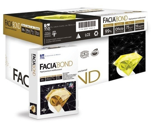 Papel Facia Bond Tamaño Doble Carta 75grs Blanco C/2500 Hjs