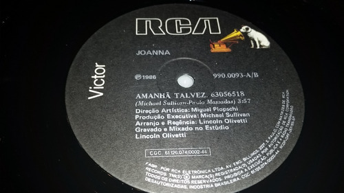 Joanna Amanha Talvez Vinilo Maxi Brasil Muy Dificil 1986