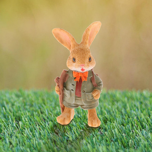 4 Estatua De Animales En Miniatura, Conejo Explorador