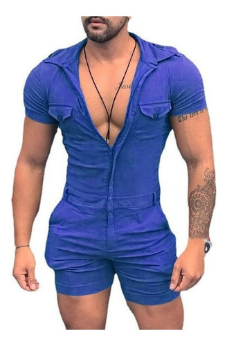 Mono De Verano Masculino Con Pantalones Con Cremallera