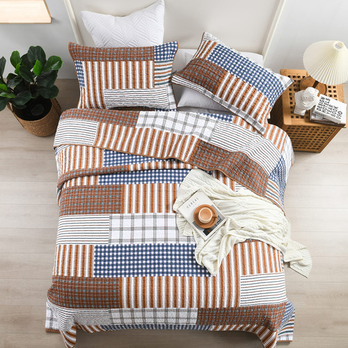 Colcha De Patchwork King Size Qiqiong 100% Algodón Color