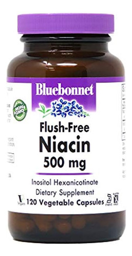 Bluebonnet Flush Niacina 500 Mg Cápsulas Vegetales 120 Cuent