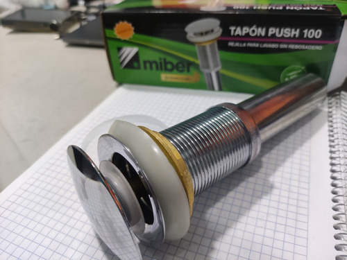 Tapón Push Hongo Sin Rebosadero Para Lavabo Miber De-tapuh A