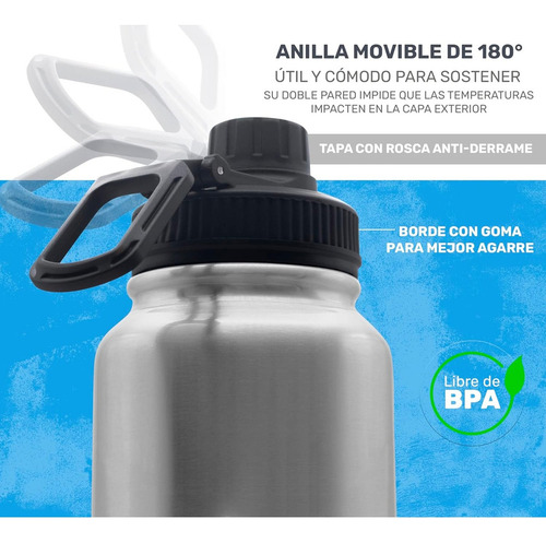 . Botella De Agua Fría/caliente De Acero Inoxidable De 1.2 L