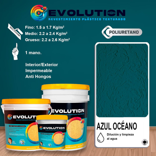 Revestimiento Texturado Evolution Group Rodillo 20 Lts Negro