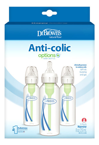 Dr. Brown's Set 3 Biberones Options+ 8oz Y Cepillo Limpiador