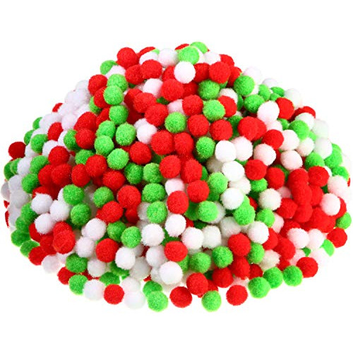 Navidad 500 Piezas 1 Pulgada Craft Pom Pom Balls Bricol...