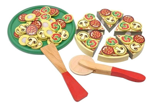 K Juguete De Pizza De Madera De Imitación Para Niños, Juego