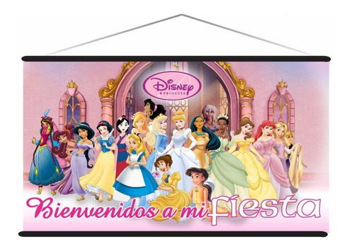 Disney Princesas Cumpleaños, Fiesta, Pendón  En Oferta