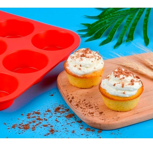 Imagen 6 de 10 de Molde De Silicona Cupcakes Muffins Horno X12