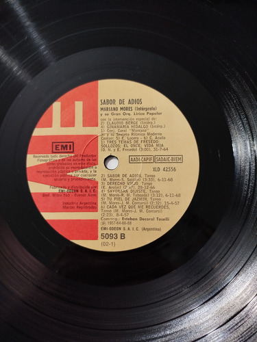 Música Disco Vinilosabor De Adios,mariano Mores Orq.1977,p11 (Usado)