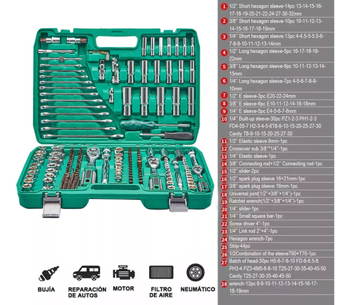 * Juego De Herramientas Mecánicas Reparación De Automóviles
