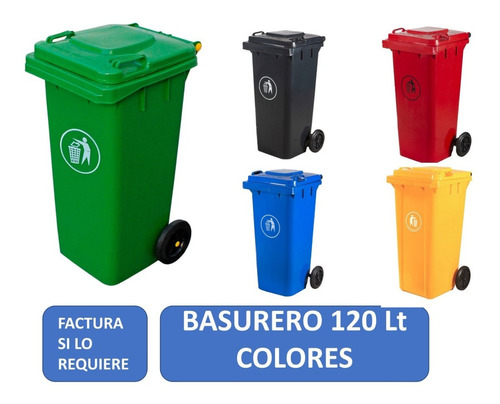 Contenedor De Basura 120 Litros Color Verde