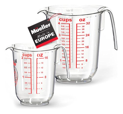 Mueller International - Juego De Tazas Medidoras Transparent