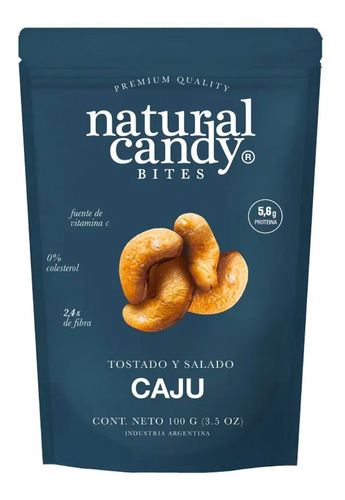 Castañas De Caju Tostadas Y Saladas Natural Candy 100 Gr.