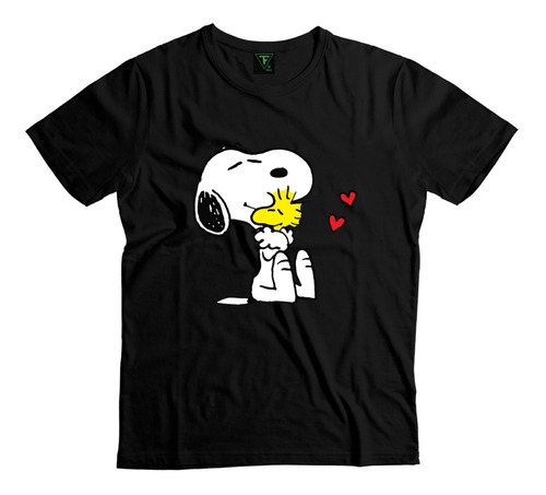 Polera Snoopy Y Woodstock Corazones Niño Niña Algodón 