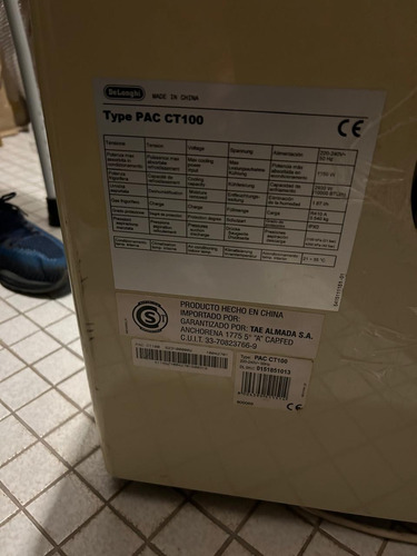 Aire Acondicionado Portátil De Longhi Pinguino Pac Ct100 Crema (Usado)