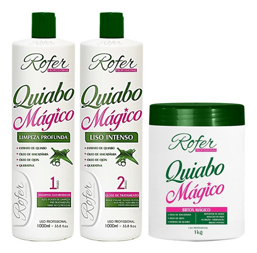 Progressiva Quiabo 2x1l + Botox Quiabo 1k Rofer Profissional