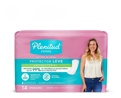 Plenitud - Femme - Protector Leve - Antibacterial - 14 Unid.