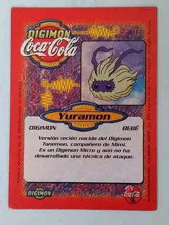 Yuramon Card #44 Digimon Coca Cola Serie 1 Carta Colección