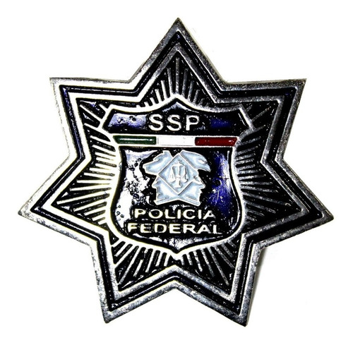 Pin Placa Policia Federal 8cm Para Camisola Segob Ssp Pf