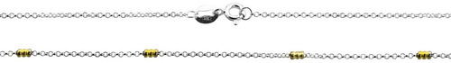 Cadena Mini Rolo Plata Y Oro Mujer Hombre Color Plateado