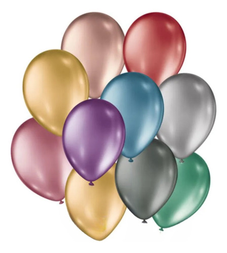 Balão Bexiga Metalizada Varias Cores Nº9 C/25un - São Roque
