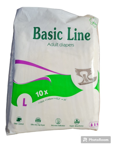 Último Pañal Adulto Basic Line Diapers. Talla L De Unidades