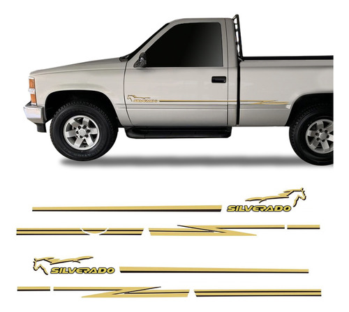 Faixa Lateral Silverado D20 Chevrolet Dourado