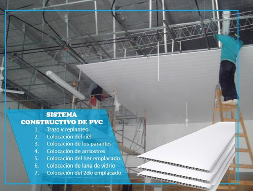 Imagen 2 de 9 de Paneles De Pvc - Instalación De Techo De Pvc- Zócalos De Pvc