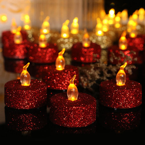 24pcs Creative Christmas Red Green Candles Decorative Lights
