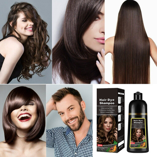 Champús Instantáneos Para Teñir El Cabello Castaño Y Negro,