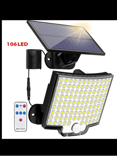 Refletor De Led Com Placa Solar E Sensor De Movimento