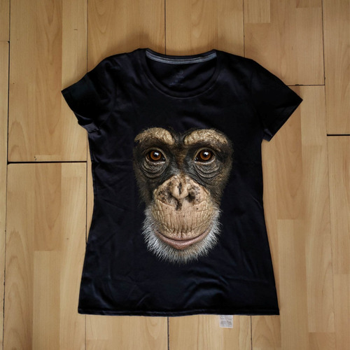 Playera Chango Mono Chimpance Realista Para Mujer Punch