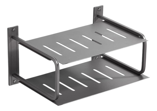 2 Capas Proyector Estante De La Pared Enrutador De Gris