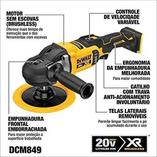 Lixadeira Politriz Dcm849 E 2 Bateria 2ah Dewalt