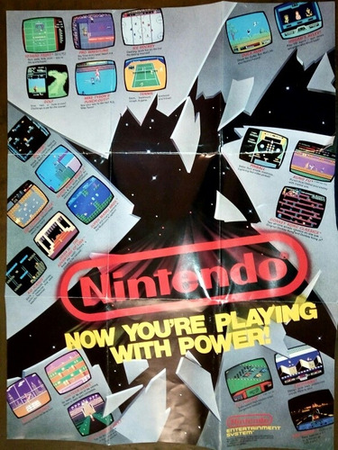 Poster Original Nintendo Nes Now You're Playing With Power 
