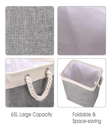 Cesta De Lavandería Grande Con Tapa Y Asas Plegable
