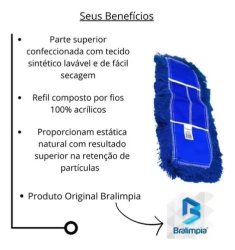 Conjunto Mop Euro 60cm Com Cabo E Armação