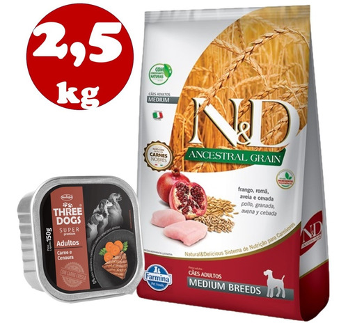 Farmina N&d Ancestral Grain Adulto Mediano 2,5kg + Regalo