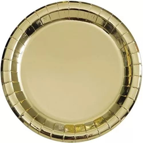 Comprar Plato Desechable Dorado De 9 Pulgadas-10 Unidades